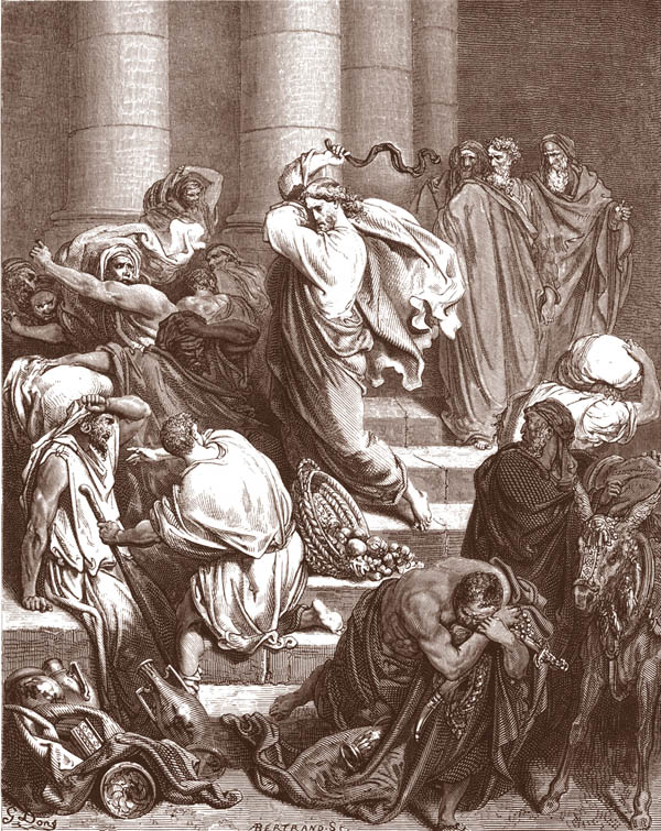 GESU SCACCIA I MERCANTI DAL TEMPIO luca 19,46